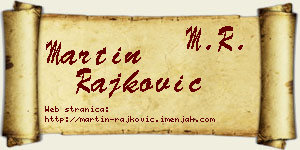 Martin Rajković vizit kartica